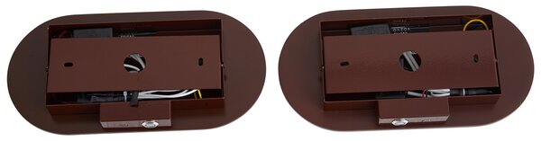 2 db-os retro fali lámpa barna, 3 fokozatban szabályozható LED-del és USB-C-vel - Lila