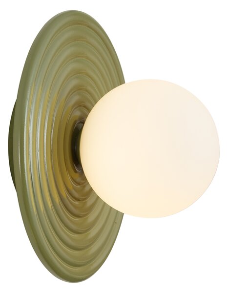 Retro fali lámpa zöld opálgömbbel 20 cm IP44 - Lila