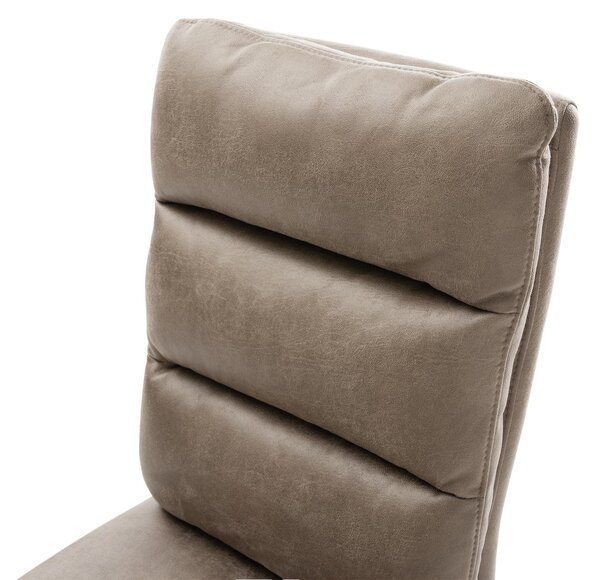 DELIFE Étkezőszék Pela-Flex mikroszálas taupe vintage fa láb szögletes természetes zsákrugós