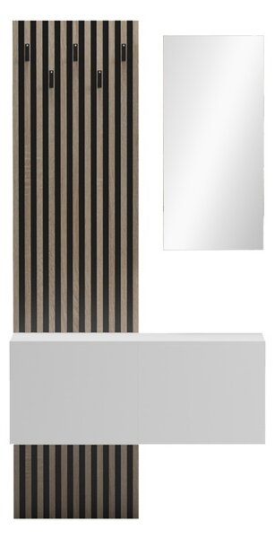 Fogas tükörrel, Arika, fehér, 100x37.1x199.5 cm
