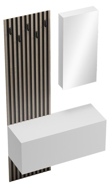Fogas tükörrel, Arika, fehér, 100x37.1x199.5 cm