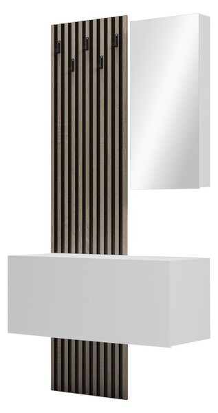 Fogas tükörrel, Arika, fehér, 100x37.1x199.5 cm
