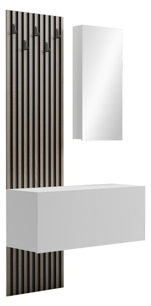 Fogas tükörrel, Arika, fehér, 100x37.1x199.5 cm