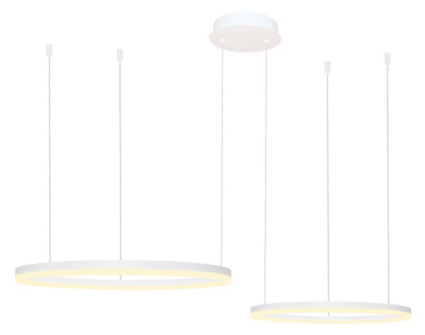 Modern csillár Halo 80+60 CCT fehér távirányítóval