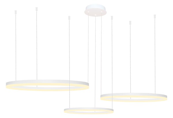 Modern csillár Halo 100+80+60 CCT fehér távirányítóval