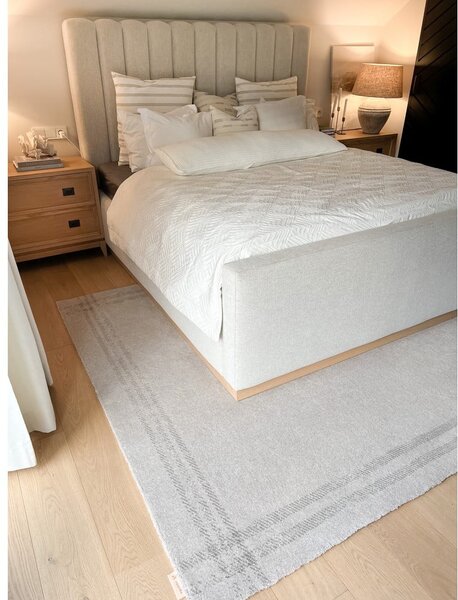 Krémszínű gyapjú szőnyeg 160x240 cm Calisia M Grid Rim – Agnella