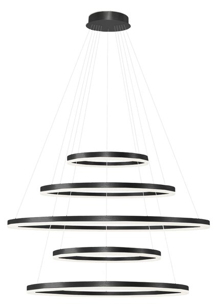 Modern csillár Halo 150+120+100+80+60 CCT fekete távirányítóval