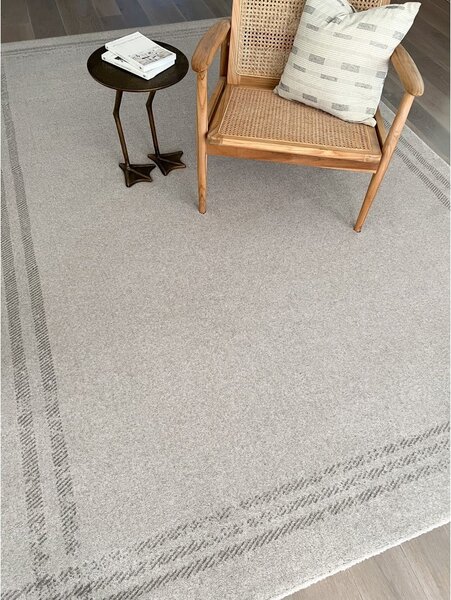 Krémszínű gyapjú szőnyeg 160x240 cm Calisia M Grid Rim – Agnella
