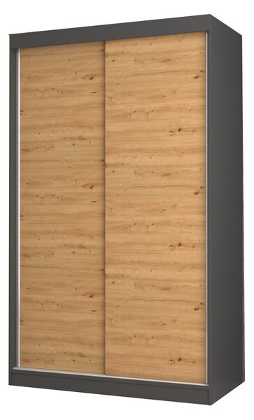 Aldabra IGA 120 B tolóajtós gardróbszekrény 120x61x200, sima, antracit- tölgy