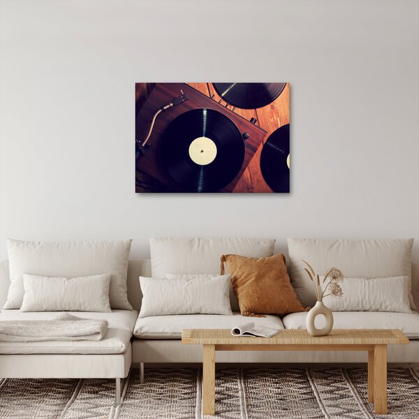 Gramofon lemezek képe (70x50 cm)