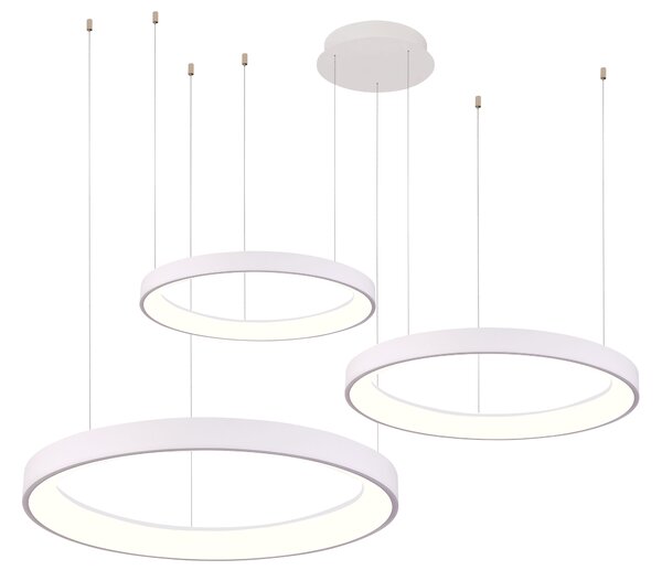 Design LED szabályozható csillár Agnes 38+58+78 fehér