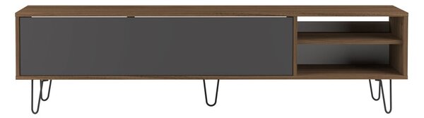 Antracitszürke-barna TV-állvány diófa dekorral 165x44 cm Aero – TemaHome