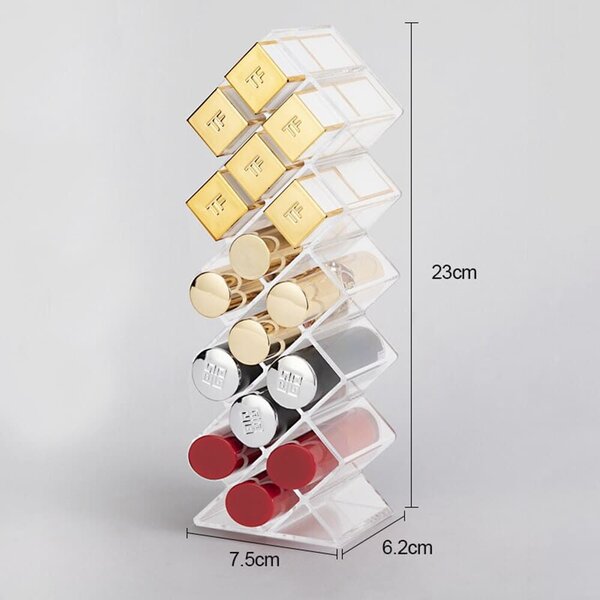 Átlátszó 16 db-os rúzstartó állvány