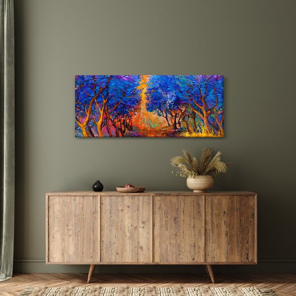 Kép - őszi fa koronák, modern impresszionizmus (120x50 cm)