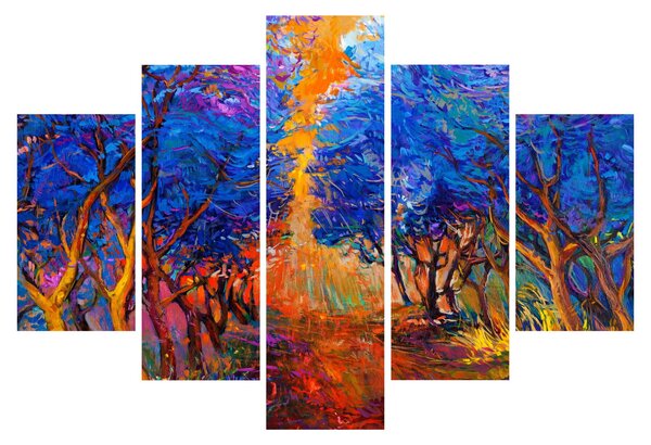 Kép - őszi fa koronák, modern impresszionizmus (150x105 cm)