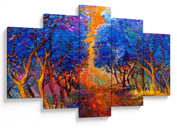 Kép - őszi fa koronák, modern impresszionizmus (150x105 cm)
