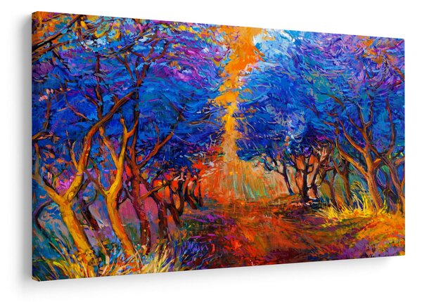 Kép - őszi fa koronák, modern impresszionizmus (90x60 cm)