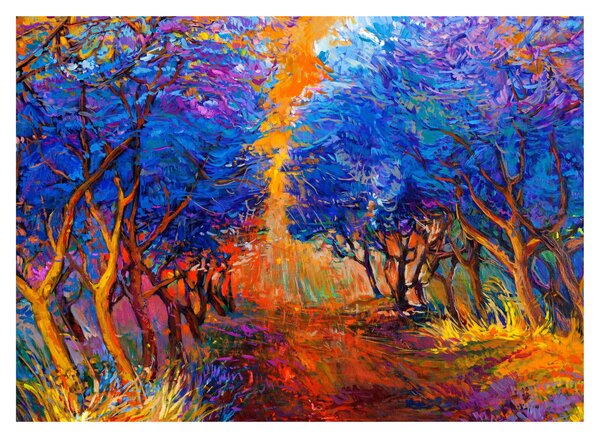 Kép - őszi fa koronák, modern impresszionizmus (70x50 cm)