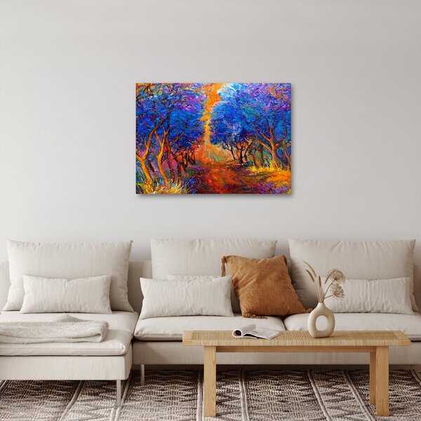 Kép - őszi fa koronák, modern impresszionizmus (70x50 cm)