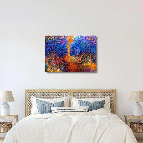 Kép - őszi fa koronák, modern impresszionizmus (70x50 cm)