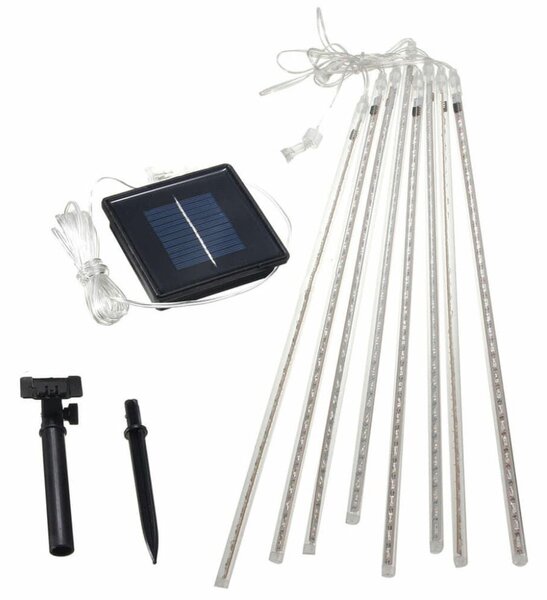 Napelemes Karácsonyi Olvadó Jégcsap Égősor - 10 db LED - 190 cm