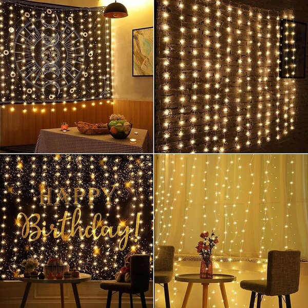 Bel-és kültéri LED függöny fényfüzér - 400 LED - 2x2 m