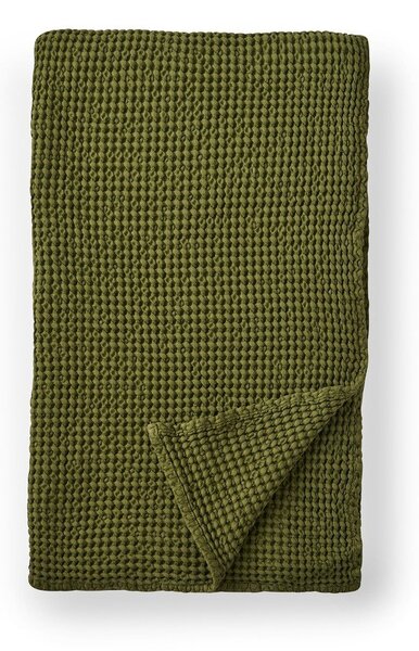 Zöld pamut takaró 150x200 cm Jaipur Chunky Waffle – Pineapple Elephant