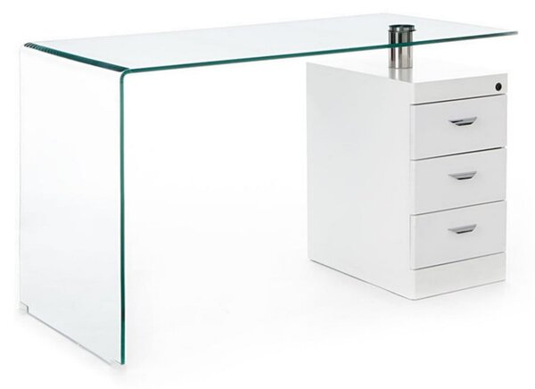 Íróasztal üveg asztallappal 65x125 cm Bow – Tomasucci