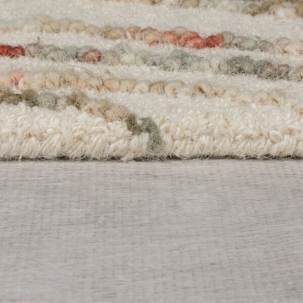 Narancssárga-krémszínű gyapjú szőnyeg 80x150 cm Abstract Swirl – Flair Rugs