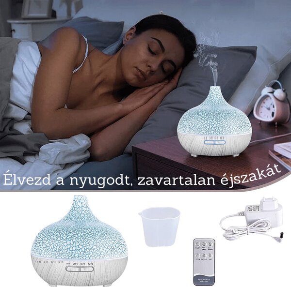 Repedezett és fehér fa mintázatú ultrahangos aroma diffúzor