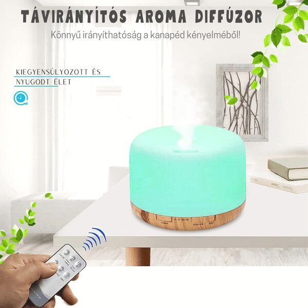 Ultrahangos párásító és aromaterápiás diffúzor - fa