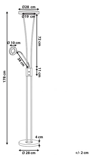 LED állólámpa KENNET Dimmer funkcióval Fém Ezüst