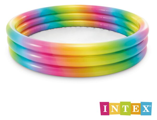 INTEX 3 gyűrűs, ombre gyerekmedence - 58439np - Szivárvány