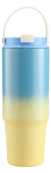 Színátmenetes thumbler, utazópohár 820 ml - Kék/sárga