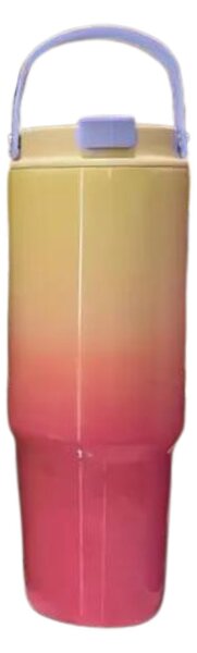 Színátmenetes thumbler, utazópohár 820 ml - Sárga/pink
