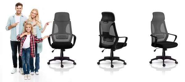 Sofotel Praga micro-hálós ergonomikus Irodai szék - Szürke, Fekete