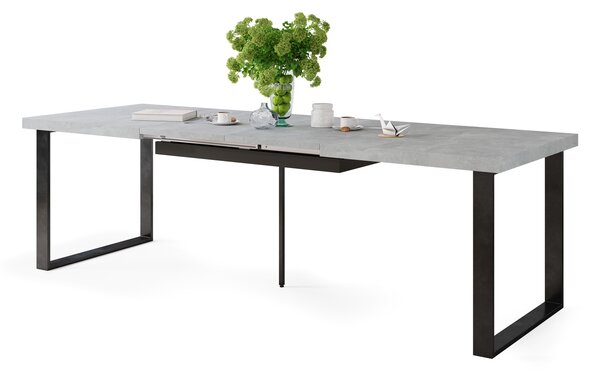 Mazzoni AVELLA Beton Világos Atelier - LOFT STÍLUSÚ 310 cm-re BŐVÍTHETŐ ASZTAL NAPPALIBA/ÉTKEZŐBE!