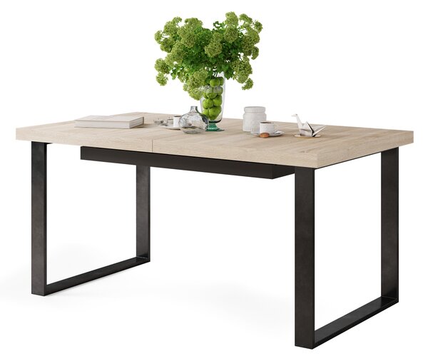 Mazzoni AVELLA Sonoma Tölgy - LOFT STÍLUSÚ 310 cm-re BŐVÍTHETŐ ASZTAL NAPPALIBA/ÉTKEZŐBE!