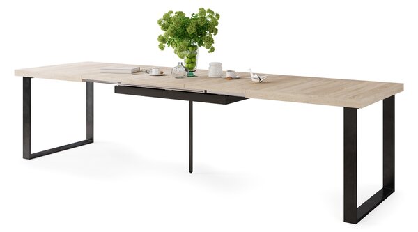 Mazzoni AVELLA Sonoma Tölgy - LOFT STÍLUSÚ 310 cm-re BŐVÍTHETŐ ASZTAL NAPPALIBA/ÉTKEZŐBE!