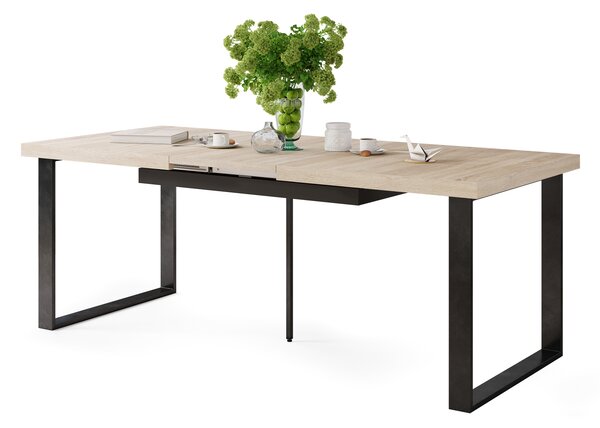 Mazzoni AVELLA Sonoma Tölgy - LOFT STÍLUSÚ 310 cm-re BŐVÍTHETŐ ASZTAL NAPPALIBA/ÉTKEZŐBE!