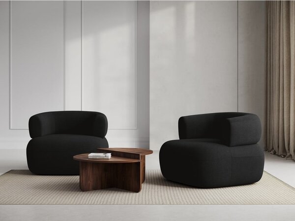 Fekete buklé fotel Jenny – Micadoni Home