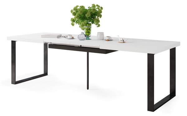 Mazzoni AVELLA Fehér Matt - LOFT STÍLUSÚ 310 cm-re BŐVÍTHETŐ ASZTAL NAPPALIBA/ÉTKEZŐBE!