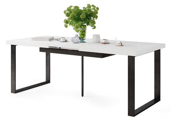Mazzoni AVELLA Fehér Matt - LOFT STÍLUSÚ 310 cm-re BŐVÍTHETŐ ASZTAL NAPPALIBA/ÉTKEZŐBE!