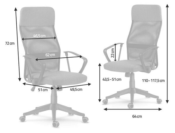 Sofotel Sydney micro-hálós ergonomikus Irodai szék - Sötétszürke
