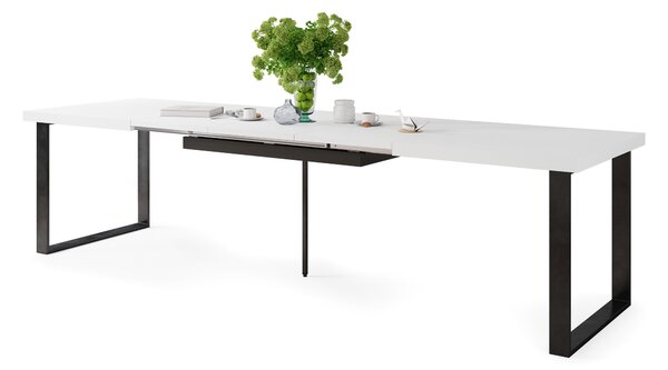 Mazzoni AVELLA Fehér Matt - LOFT STÍLUSÚ 310 cm-re BŐVÍTHETŐ ASZTAL NAPPALIBA/ÉTKEZŐBE!
