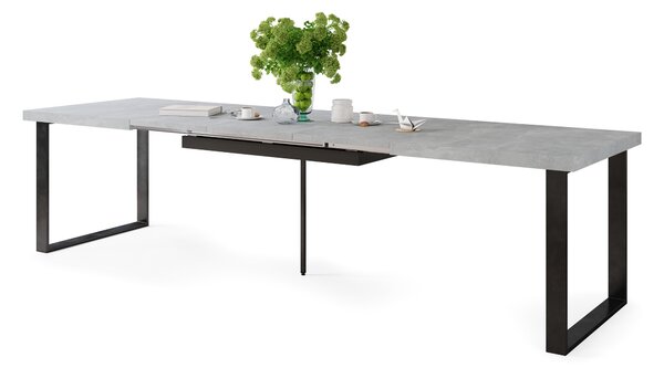 Mazzoni AVELLA Beton Világos Atelier - LOFT STÍLUSÚ 310 cm-re BŐVÍTHETŐ ASZTAL NAPPALIBA/ÉTKEZŐBE!