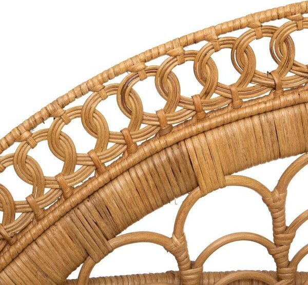 Rattan páva fotel, párnázott, natúr - BALI