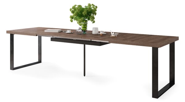 Mazzoni AVELLA Barna Tölgy - LOFT STÍLUSÚ 310 cm-re BŐVÍTHETŐ ASZTAL NAPPALIBA/ÉTKEZŐBE!