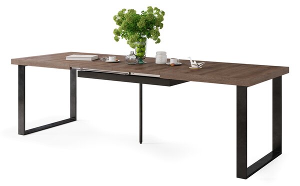 Mazzoni AVELLA Barna Tölgy - LOFT STÍLUSÚ 310 cm-re BŐVÍTHETŐ ASZTAL NAPPALIBA/ÉTKEZŐBE!