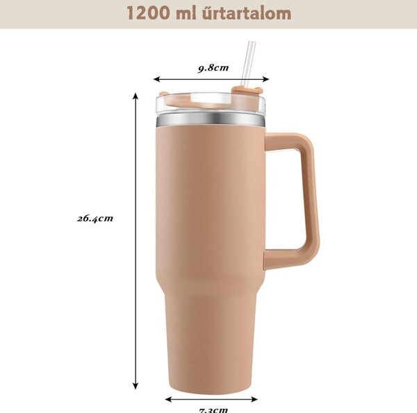 Nagy méretű thumbler pohár - 1200 ml - Barna